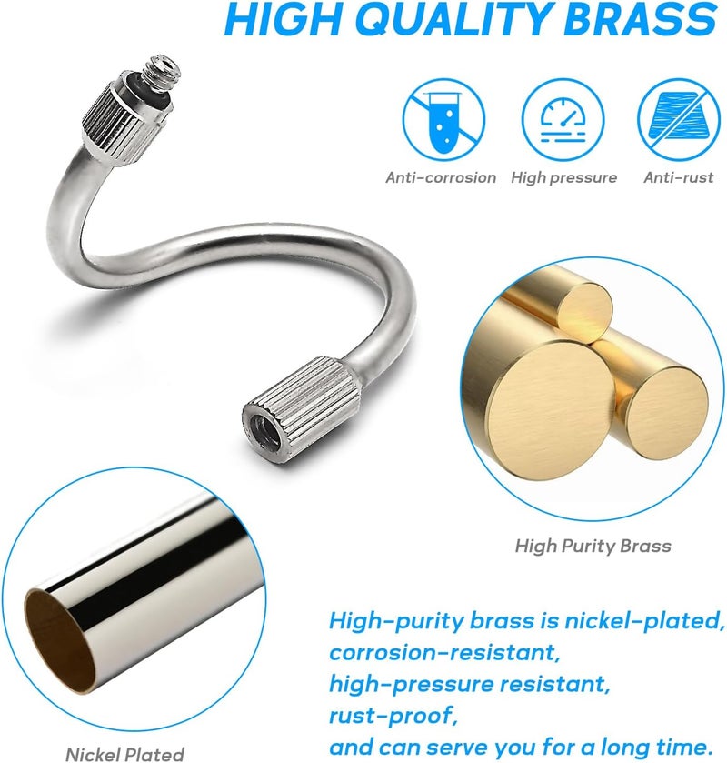 WANJIAHUI 10 Pack 5.6 Inch Flexible Nozzle Extensions, Brass Mist Rod for Outdoor Misting System, Bendable Copper Extended Pole 10/24 UNC for Garden, Humidification, Outdoor Cooling, Dust Control, Landscaping - Image 2
